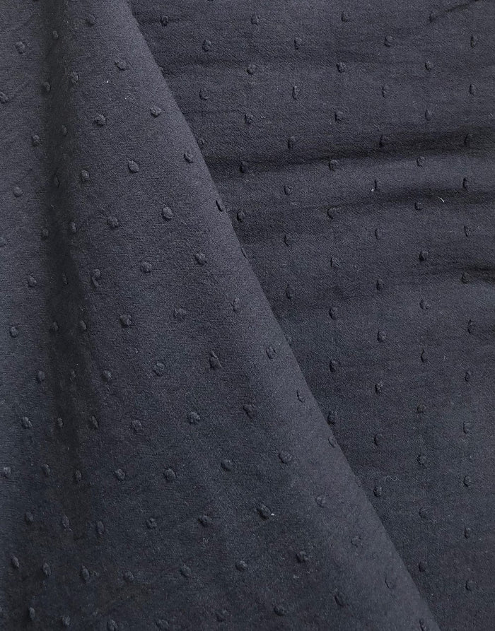 Not Specified Dobby Cotton Black / Plain Black Dobby Cotton, Swiss Knot Fabric 05738.001-0012