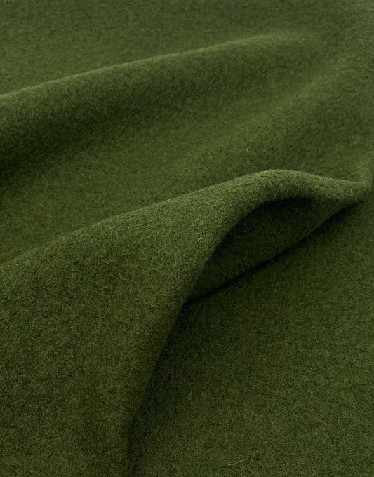 Remnant 1.35m - Green 100% Boiled Wool Fabric