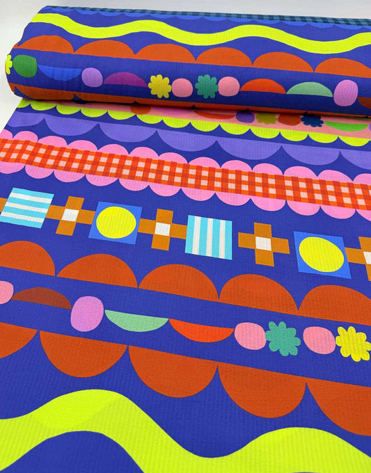 Remnant 1.7m - Sweet Fritti Cotton Seersucker Fabric, Doops Designs