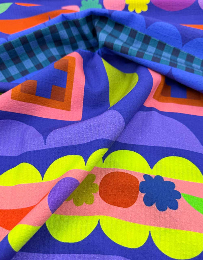 Remnant 1.7m - Sweet Fritti Cotton Seersucker Fabric, Doops Designs