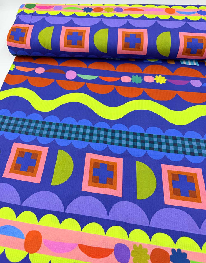Remnant 1.7m - Sweet Fritti Cotton Seersucker Fabric, Doops Designs
