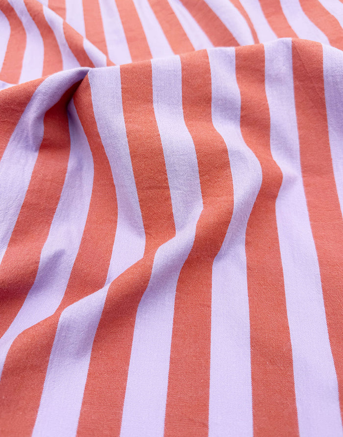Remnant 1m - Coral Sorbet Wide Stripe Yarn-Dyed Cotton Fabric