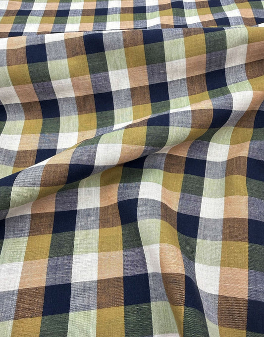 Remnant 1m - Harvest Field Yarn-Dyed Check Cotton Fabric