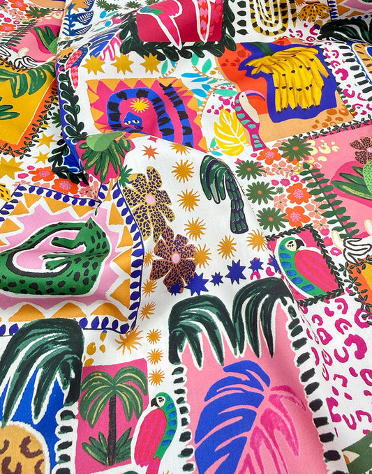 Remnant 1m - Paradise Patchwork Cotton Sateen Fabric