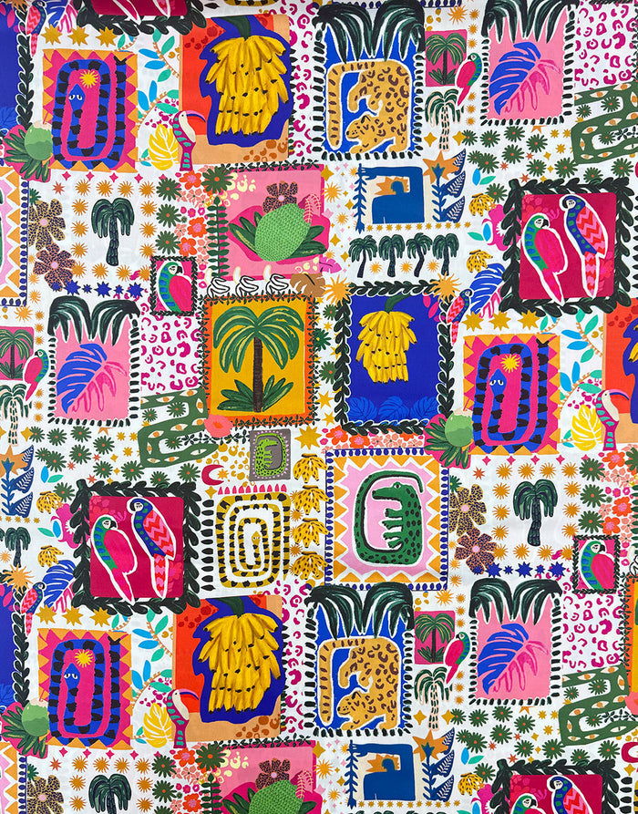 Remnant 1m - Paradise Patchwork Cotton Sateen Fabric