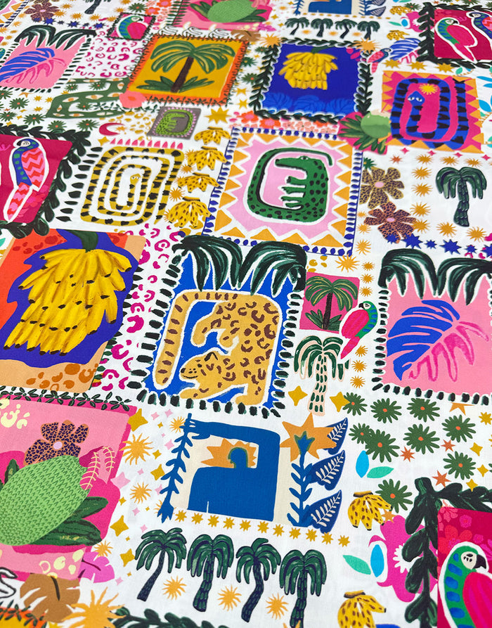 Remnant 1m - Paradise Patchwork Cotton Sateen Fabric