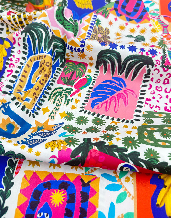 Remnant 1m - Paradise Patchwork Cotton Sateen Fabric