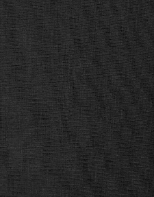 Remnant 3m - Black Washed Pure Linen Fabric