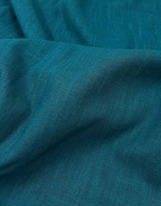 Remnant 3m - Petrol Washed Linen Cotton Fabric