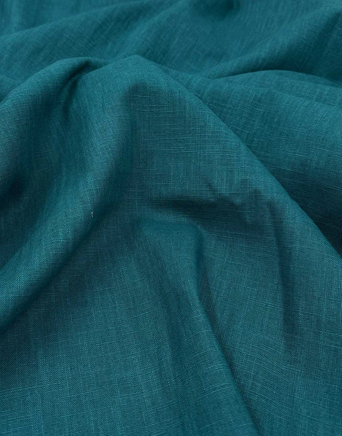 Remnant 3m - Petrol Washed Linen Cotton Fabric