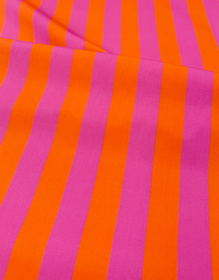 Remnant 70cm - Sorbet Stripe Cotton Poplin Fabric, Light & Lush