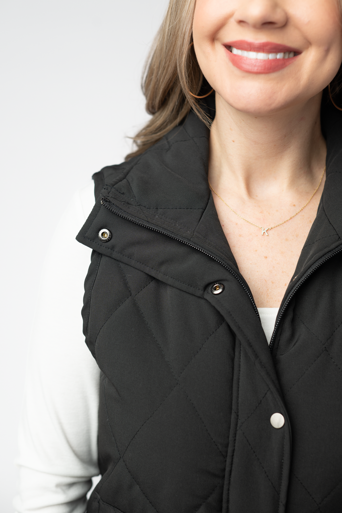 Remy Zip Up Vest - Black by Michelle Mae
