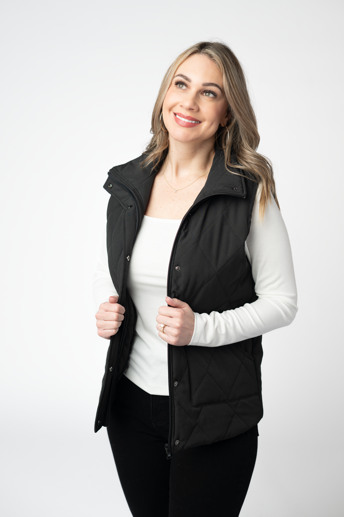 Remy Zip Up Vest - Black by Michelle Mae