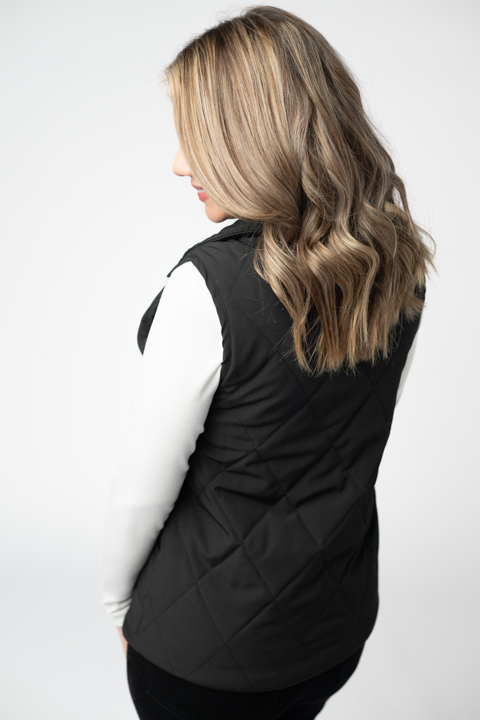 Remy Zip Up Vest - Black by Michelle Mae