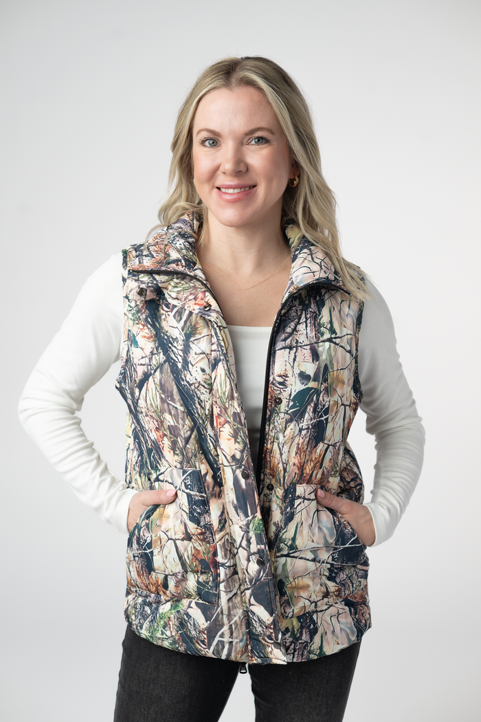 Remy Zip Up Vest - Dark Camo by Michelle Mae