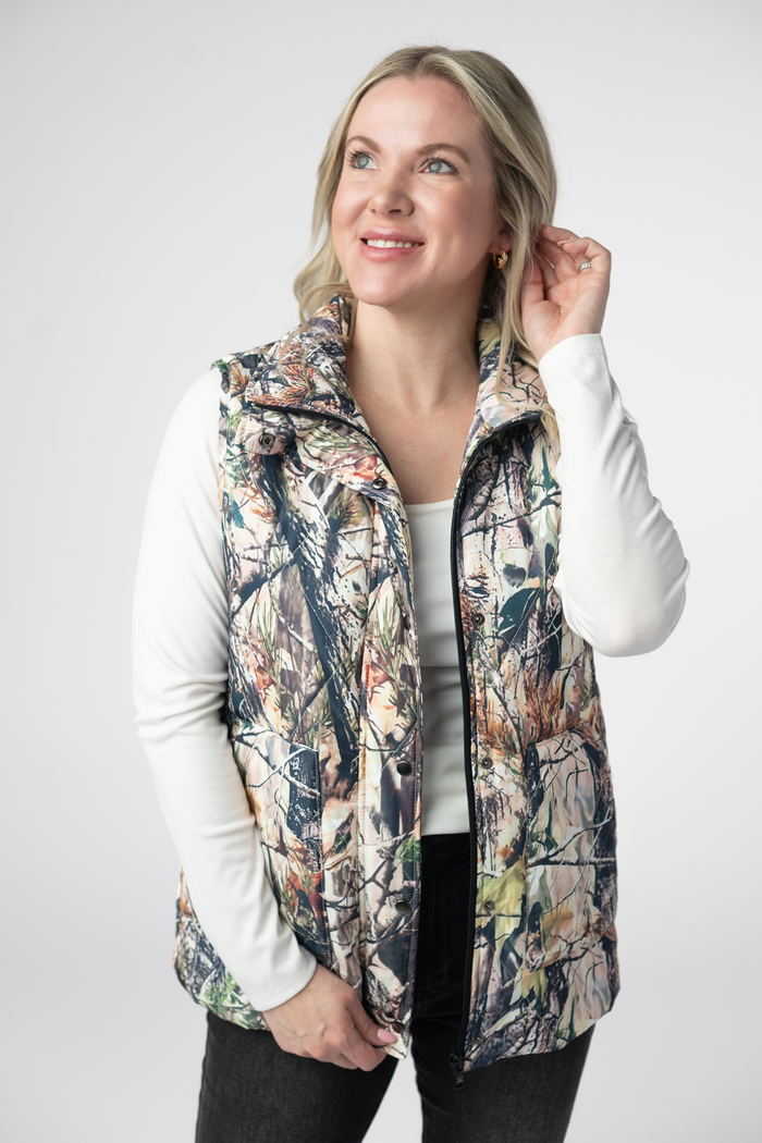 Remy Zip Up Vest - Dark Camo by Michelle Mae