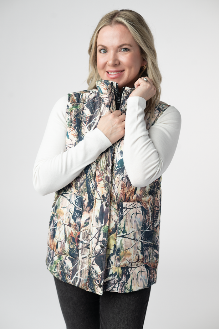 Remy Zip Up Vest - Dark Camo by Michelle Mae