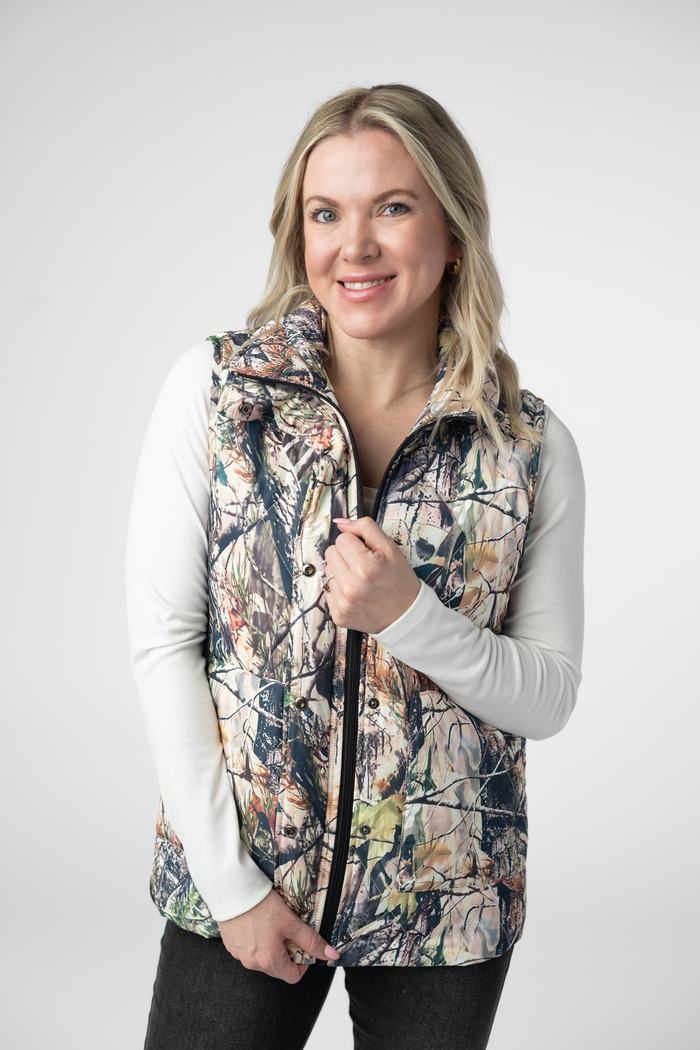 Remy Zip Up Vest - Dark Camo by Michelle Mae