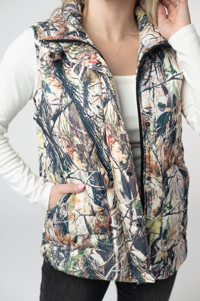 Remy Zip Up Vest - Dark Camo by Michelle Mae