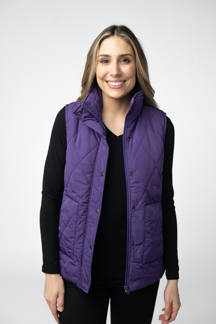 Remy Zip Up Vest - Purple by Michelle Mae
