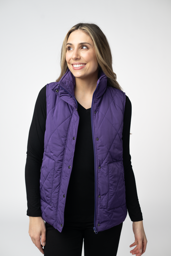 Remy Zip Up Vest - Purple by Michelle Mae