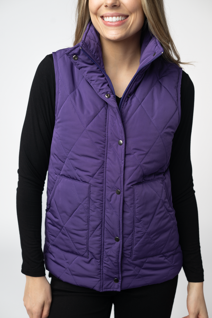Remy Zip Up Vest - Purple by Michelle Mae