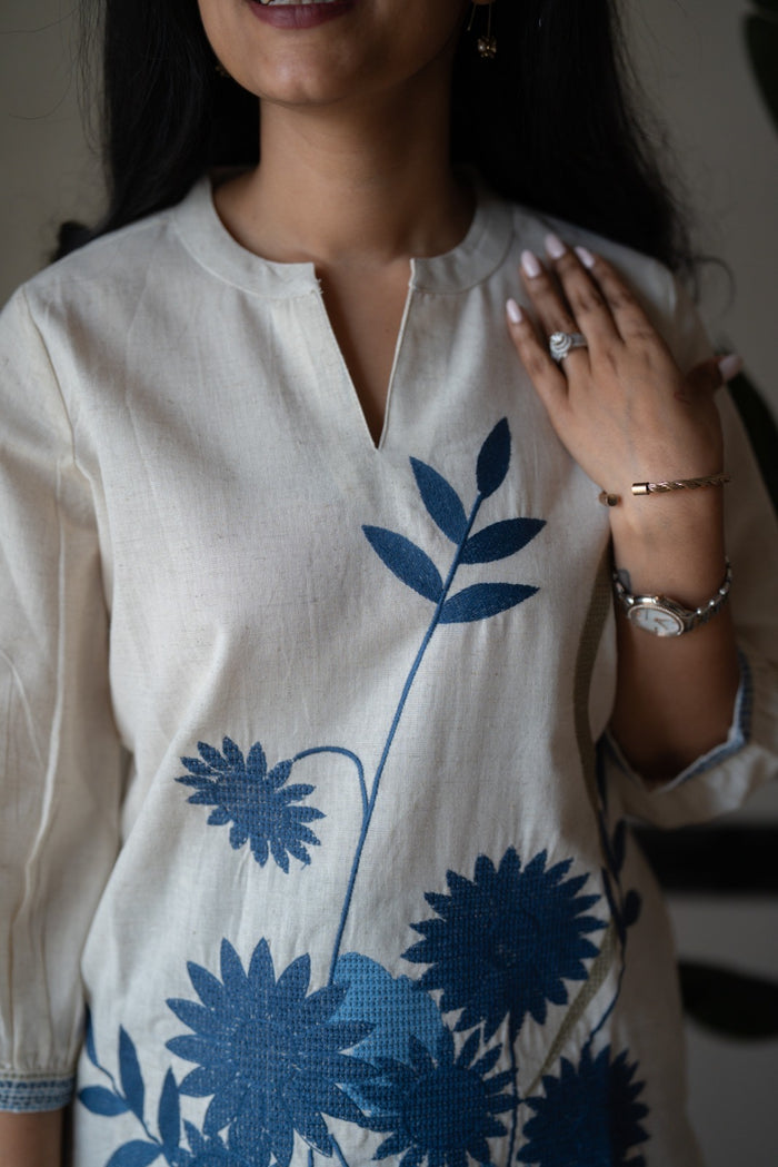 Rita Embroidered Short Top- Off White