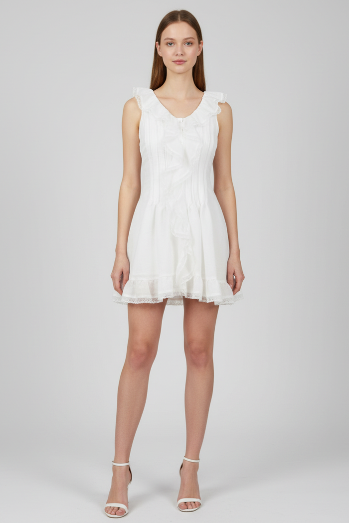 Romantic Boho Summer Day Dress - Off White