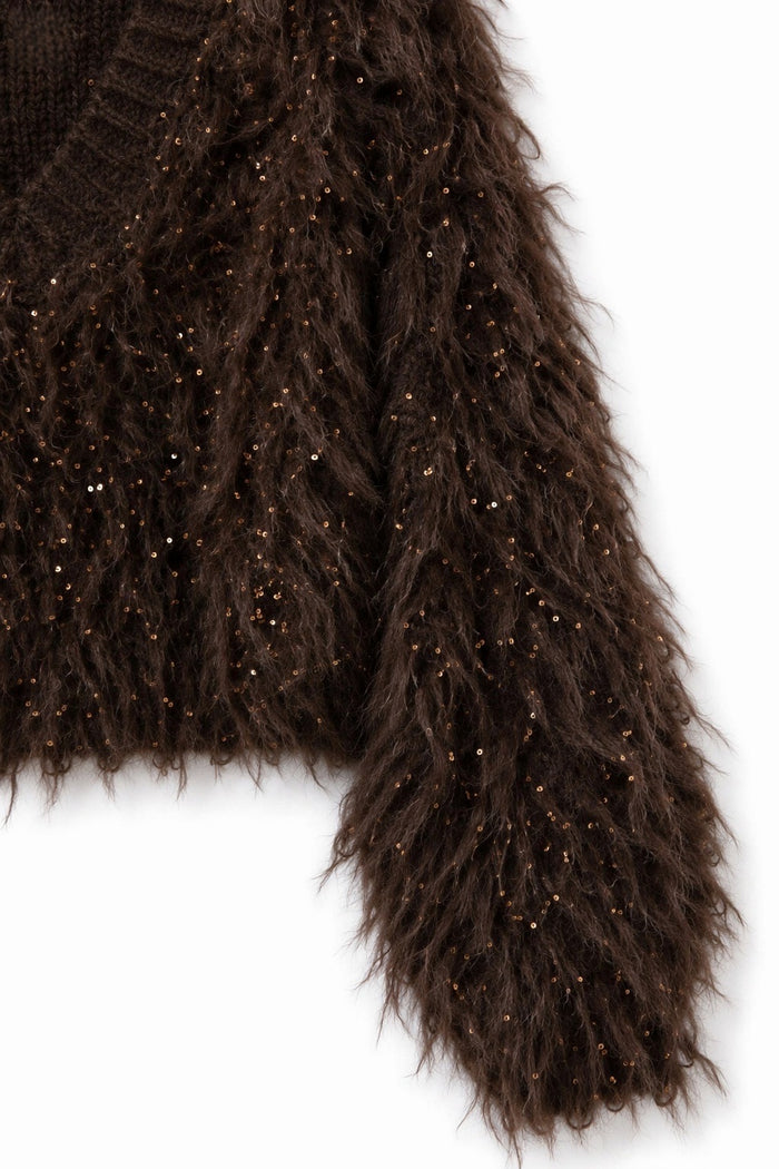 Sequin Fringe-Texture Knit Sweater wholesale - image 5