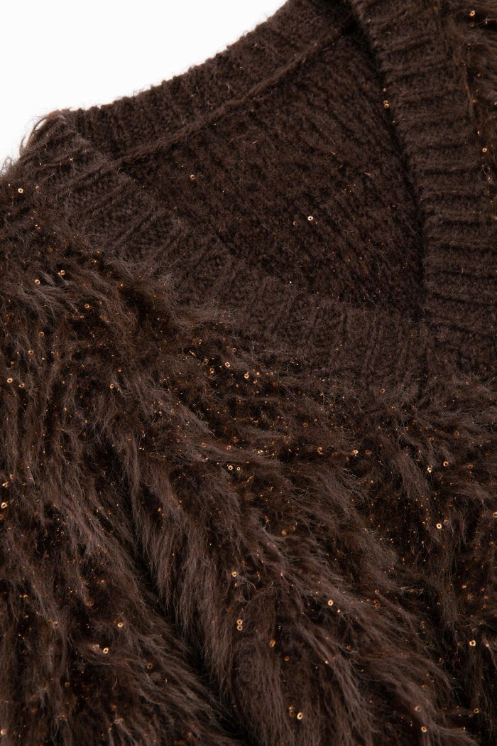 Sequin Fringe-Texture Knit Sweater wholesale - image 7