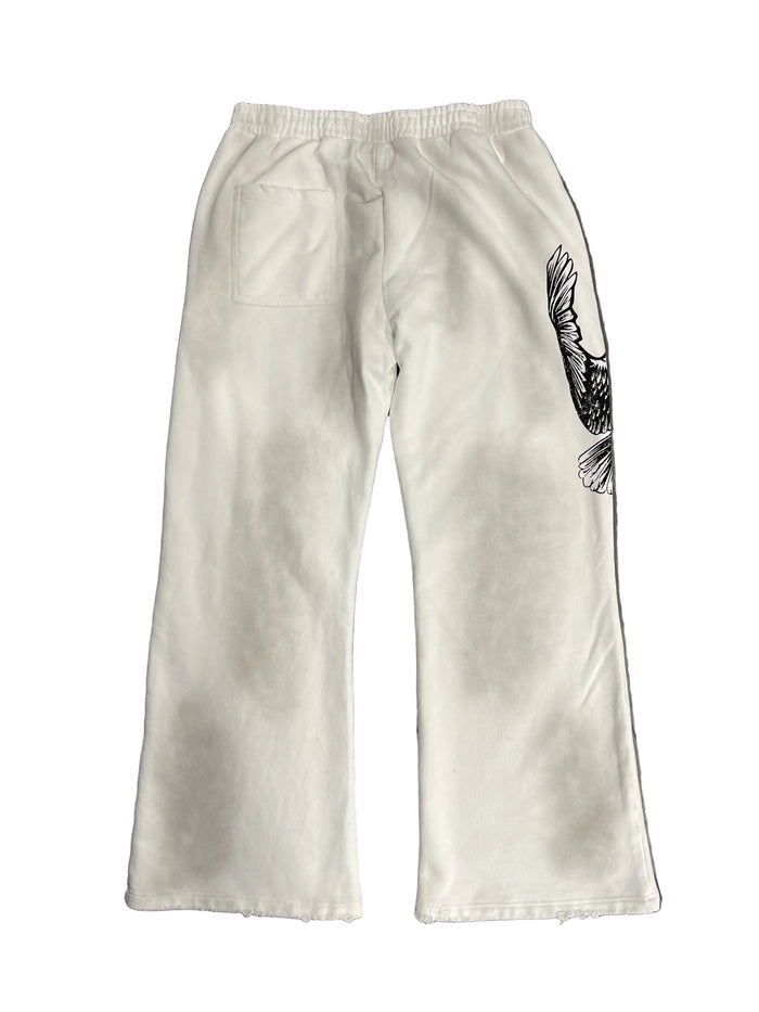 Shoot1st Flared Sweatpants "Smoke White"