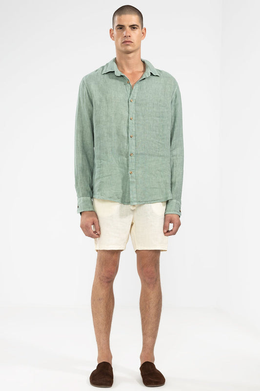 Short De Lino Premium Crema - Polonio Uruguay