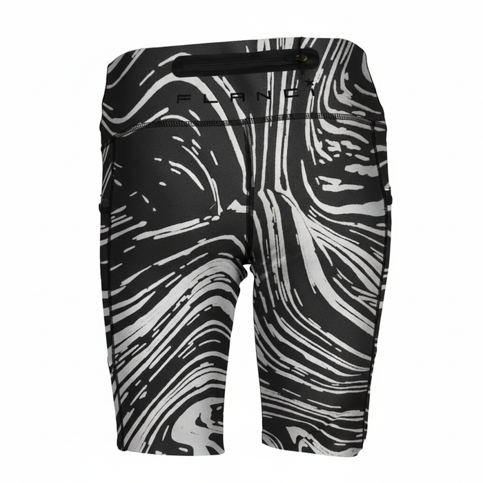 Shorts back with swirly whirly print