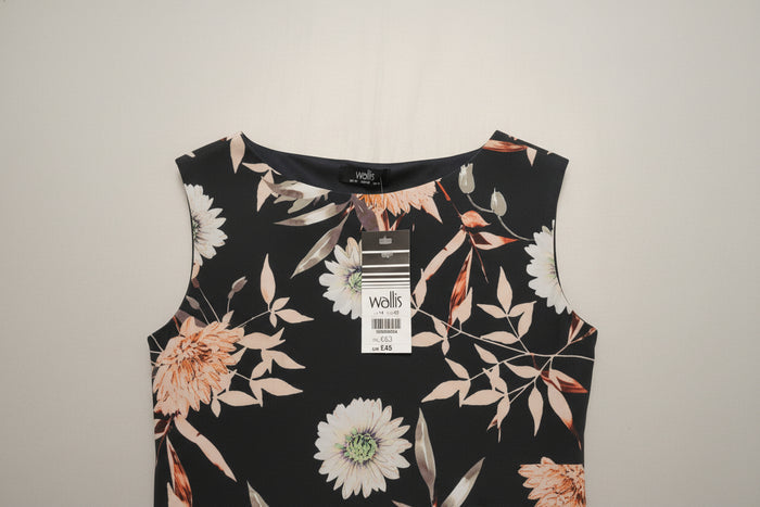 Sleeveless floral dress by Wallis size 14