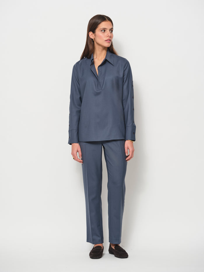 Slim Leg Wool Trouser