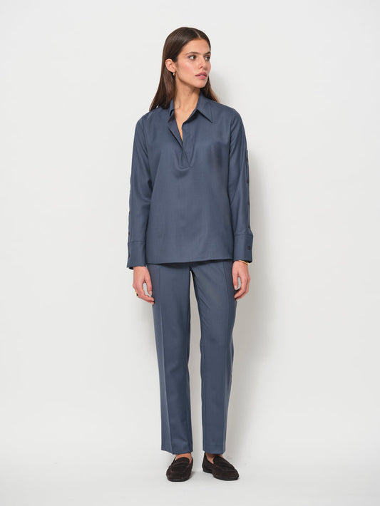 Slim Leg Wool Trouser