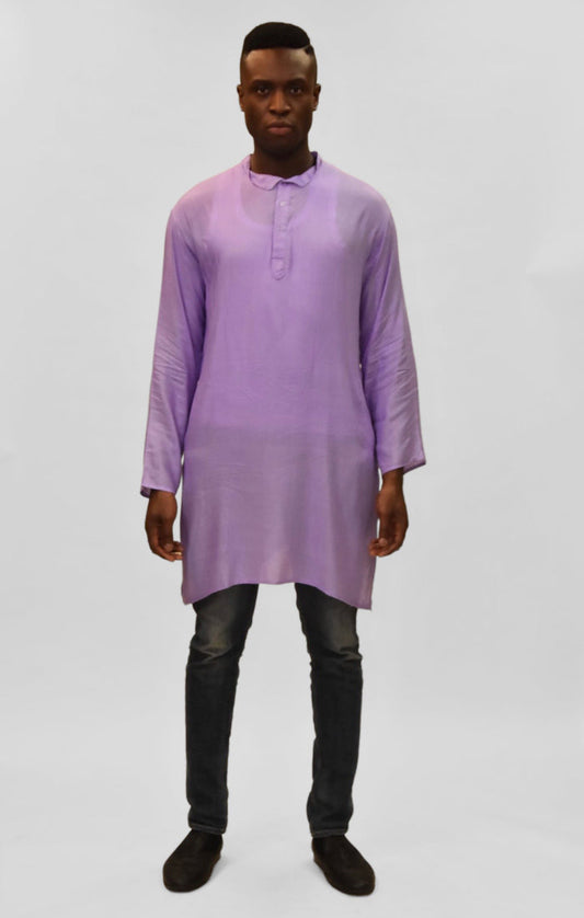 Soft Cotton Knee Length Periwinkle Purple Kurta