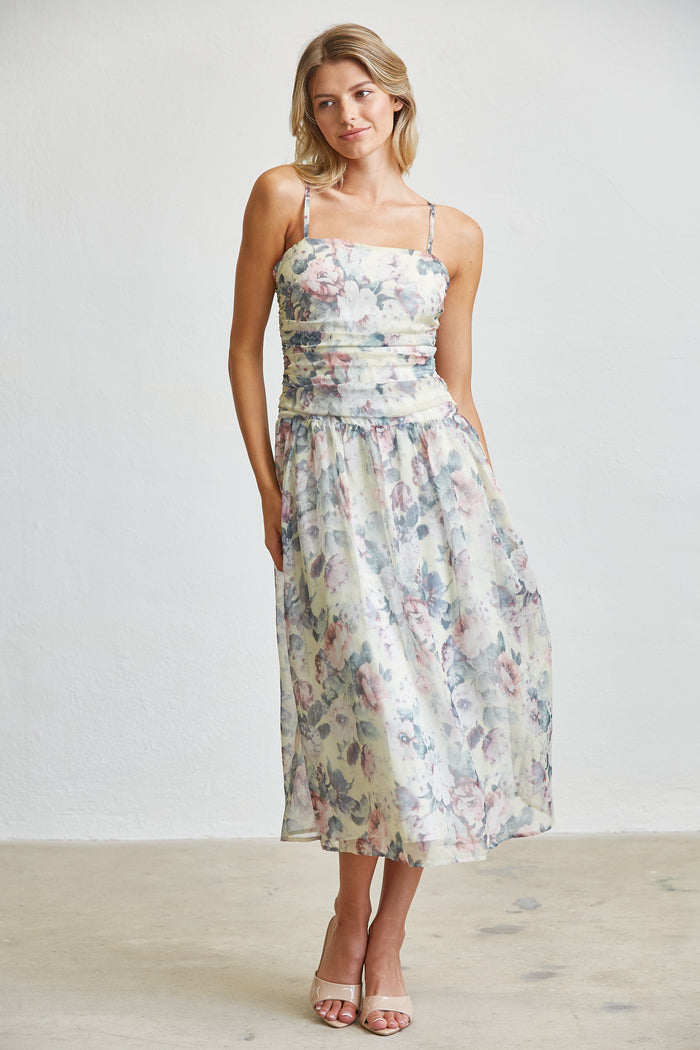 Soft Garden Smocked Midi Dress