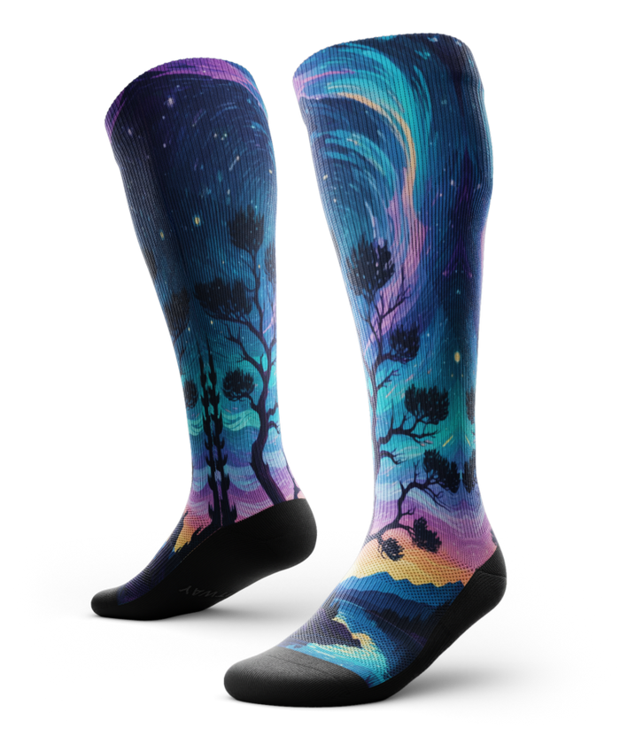 Star Gazer Athletic Knee High Compression Socks