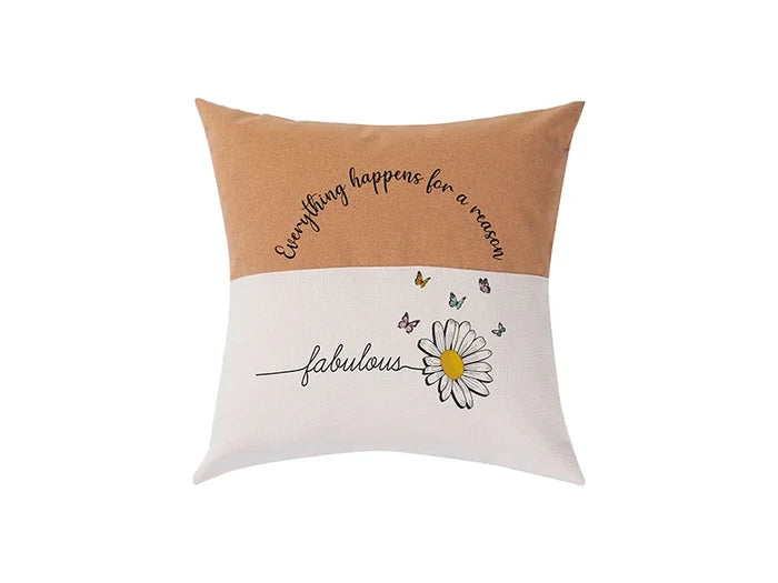 Sublimation Blanks Linen Stitching Cork Pillowcase (half cork stitching)