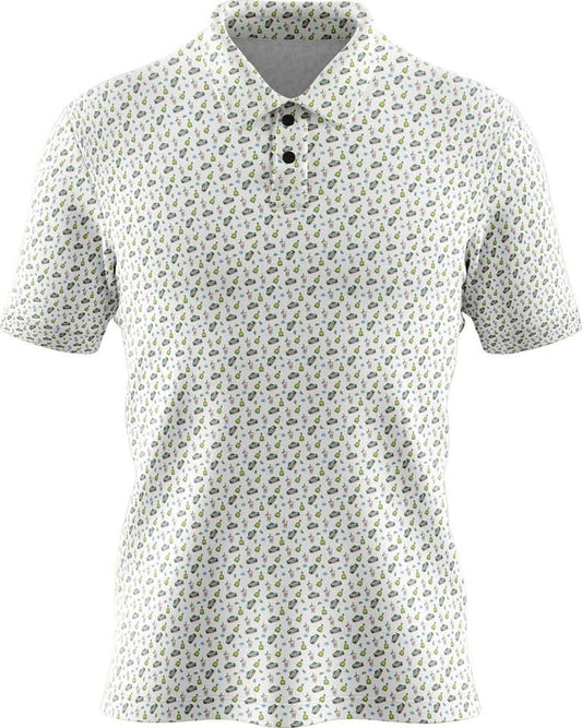 Superior Grill polo with margarita cups (and more) pattern