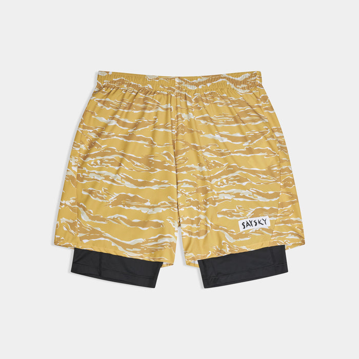 Saysky Tiger Pace 2 in 1 Shorts 5'' Yellow Camo 1064 SM40007