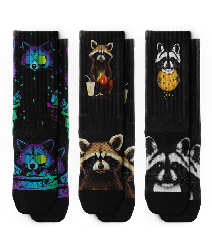 Trash Panda Athletic Crew Socks 3-Pack