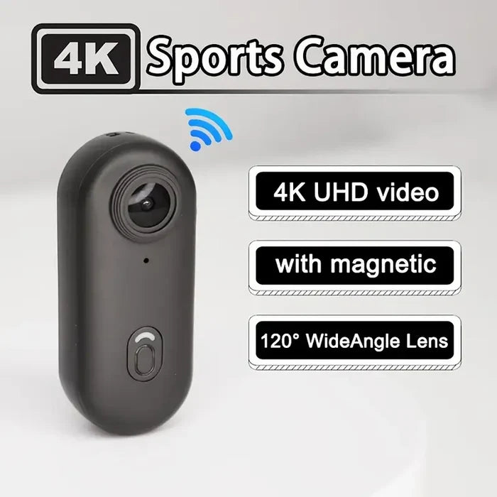 Travel Ready 4K Camera Mini HD 1080P   Action Cam Wireless WiFi Bodycam Sport Recorder Pocket Lens Outdoor Adventure Photography