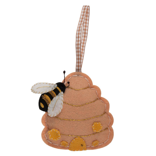 Trimits Felt Decoration Kit Bee Hive, 2x6x13cm, Includes Pre-Cut Felt, Stuffing, Beads, Thread, and Instructions