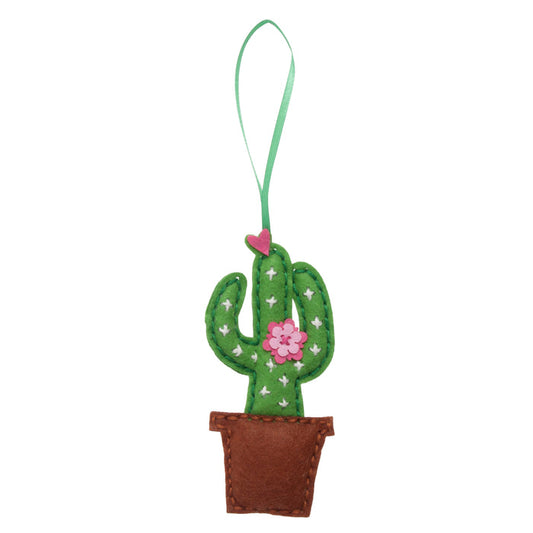 Trimits Felt Decoration Kit Cactus, 2x6x13cm, Includes Pre-Cut Felt, Stuffing, Beads, Thread, and Instructions