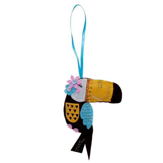 Trimits Felt Decoration Kit Toucan, 2x6x13cm, Includes Pre-Cut Felt, Stuffing, Beads, Thread, and Instructions