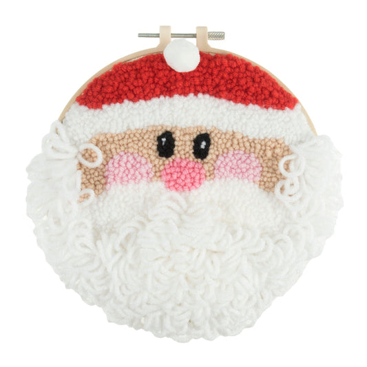 Trimits Punch Needle Kit Yarn and Hoop: Father Christmas , 20.3cm Diameter, Includes Yarn, Hoop, Fabric, Punch Needle, and Instructions