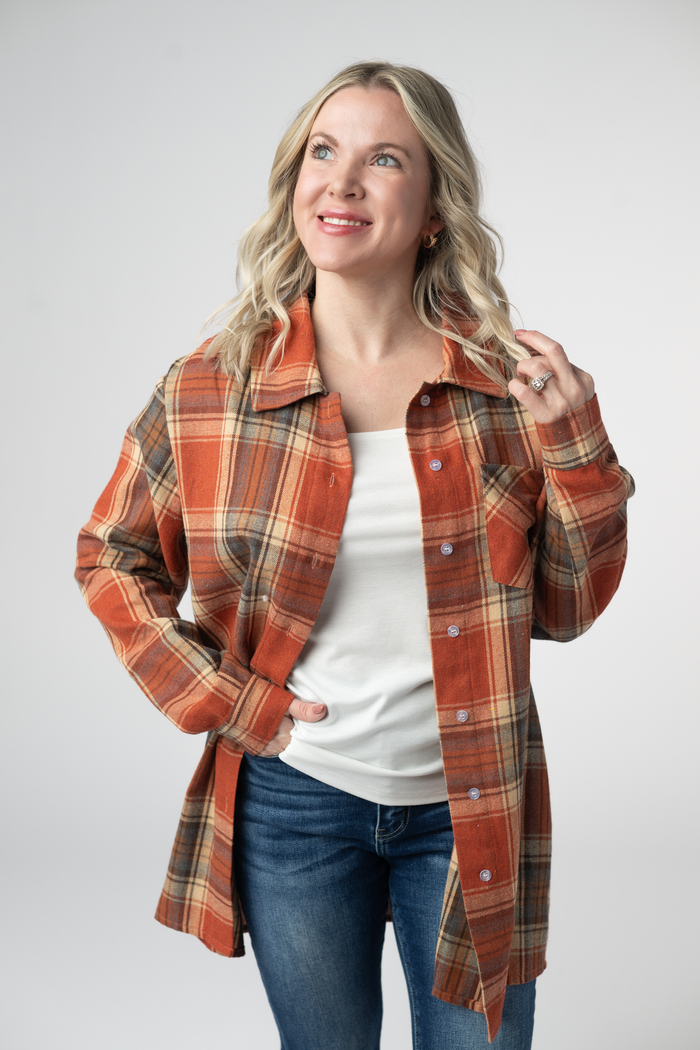 Tunic Plaid Top - Pumpkin Plaid by Michelle Mae
