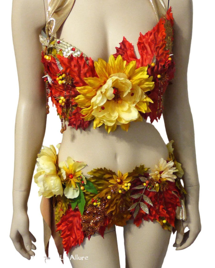 Two Piece Autumn Fall Fairy Bra and Bottom Costume